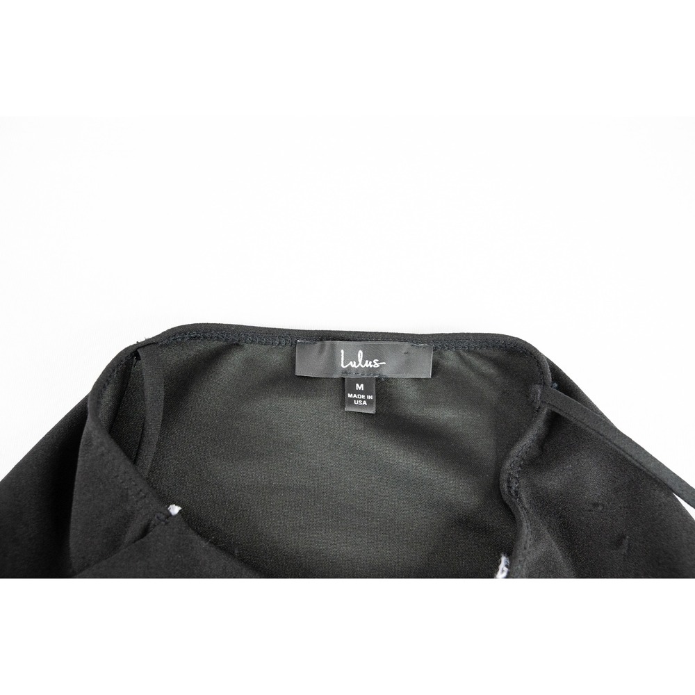 Lulus Dress Womens Medium Black Excellent Tulip Hem Spaghetti Strap Prom Hoco - Picture 5 of 5